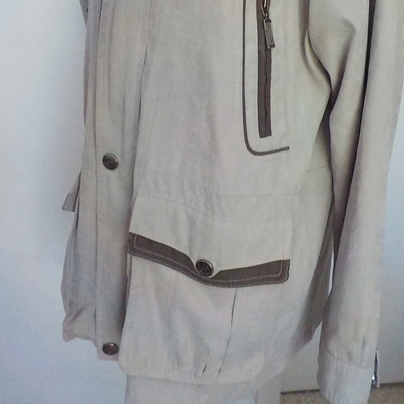 Mian Classic Taupe Micro Satin Jacket - Picture 8 of 11